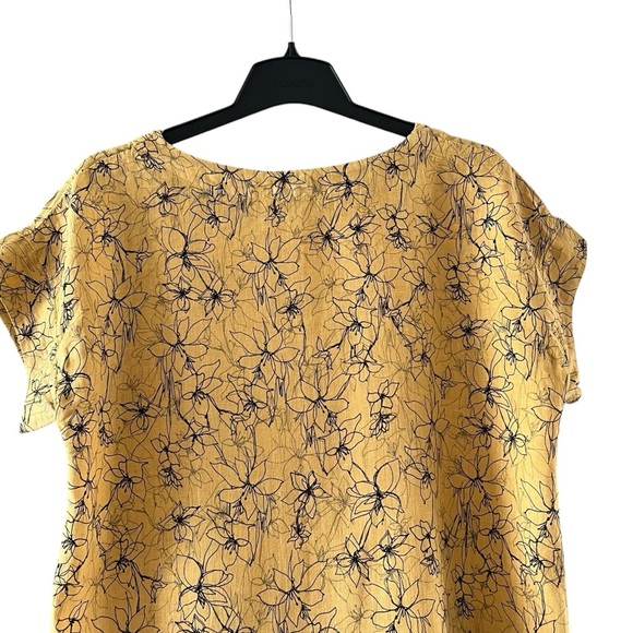 Cut Loose linen floral print shift dress in mustard size XS excellent condition - Picture 5 of 11